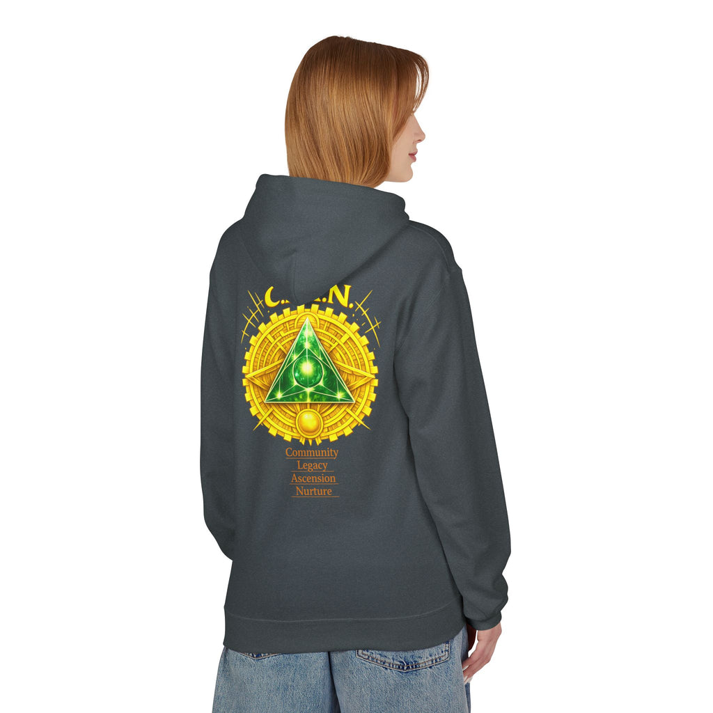 Clan Emblem Hoodie — Gold & Emerald Symbol Pullover