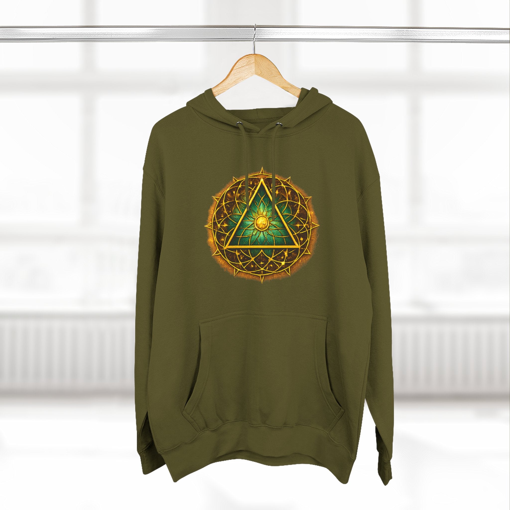 Occult Triangle Hoodie — Mystical All-Seeing Eye Fleece Pullover