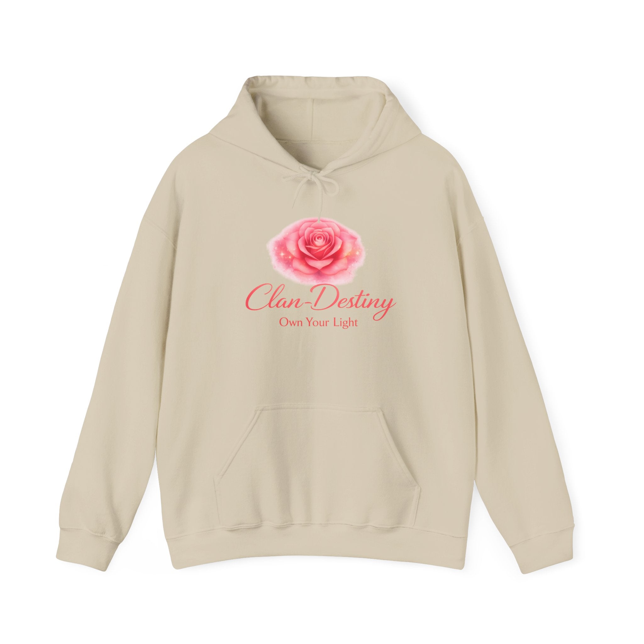 Clan Destiny Floral Rose Hoodie — "Own Your Light" Inspirational Pullover