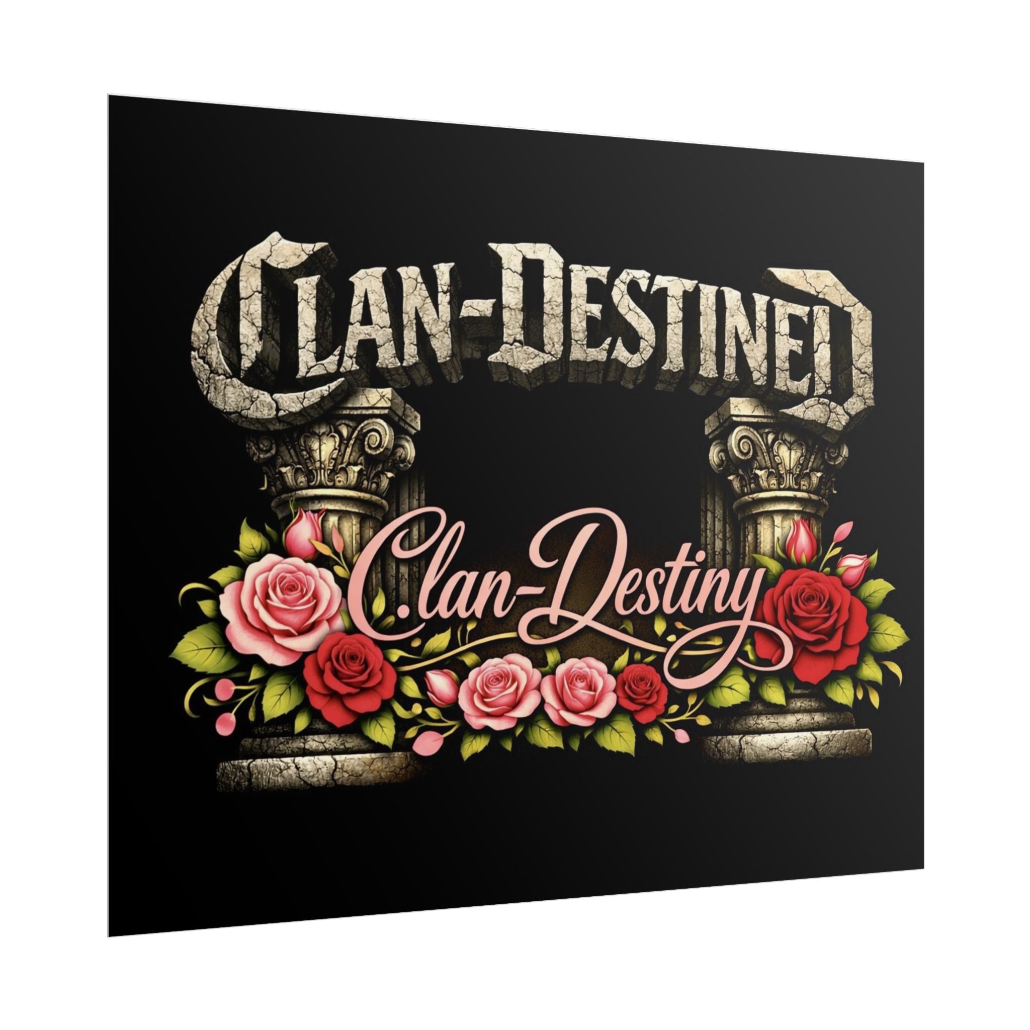 Clan-Destined Floral Poster — Rolled Decorative Wall Art