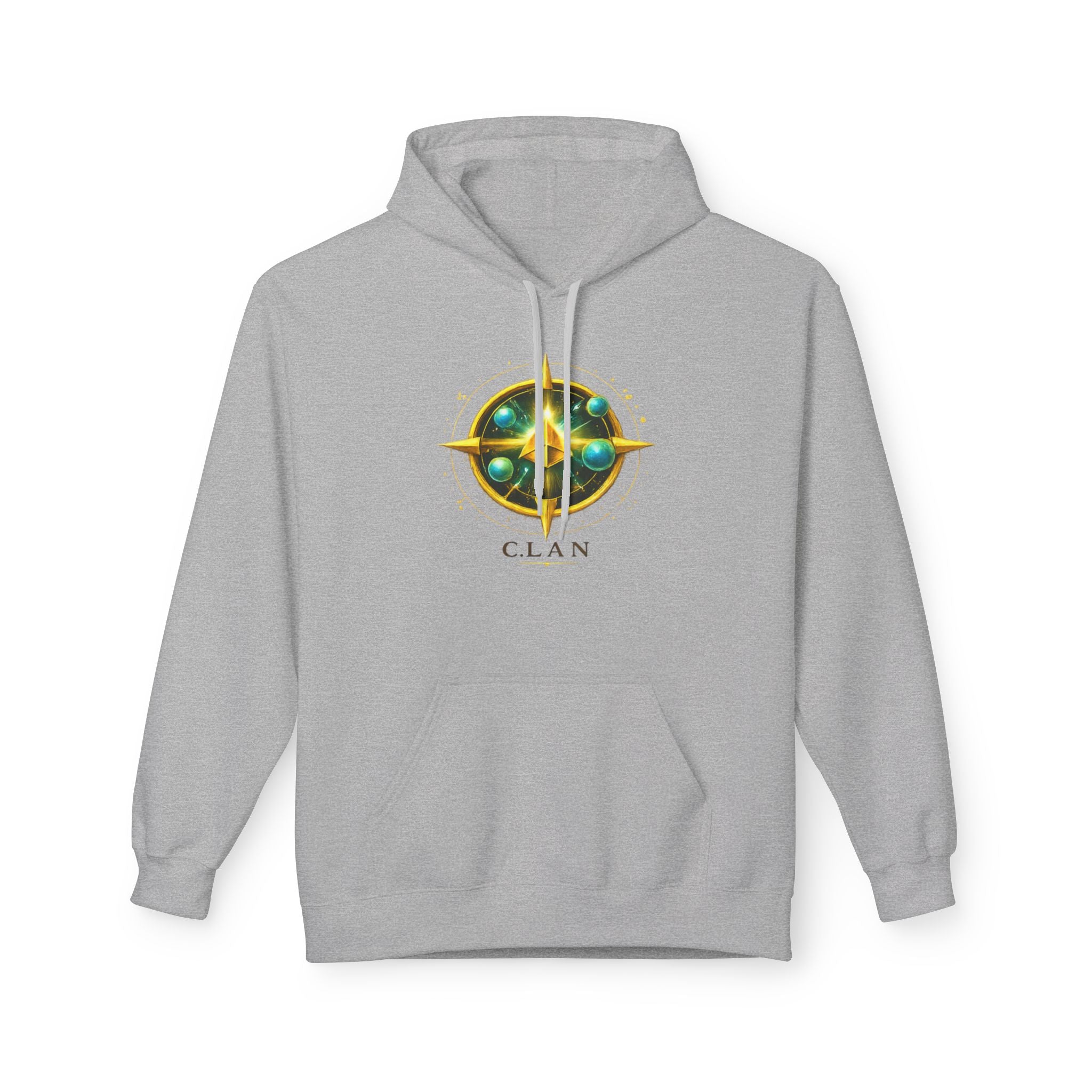 Clan Emblem Hoodie — Gold & Emerald Symbol Pullover
