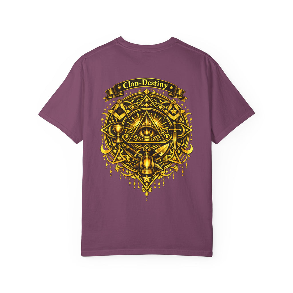 Mystic Eye T-Shirt — "Clan-Destiny" Gold Pyramid Graphic