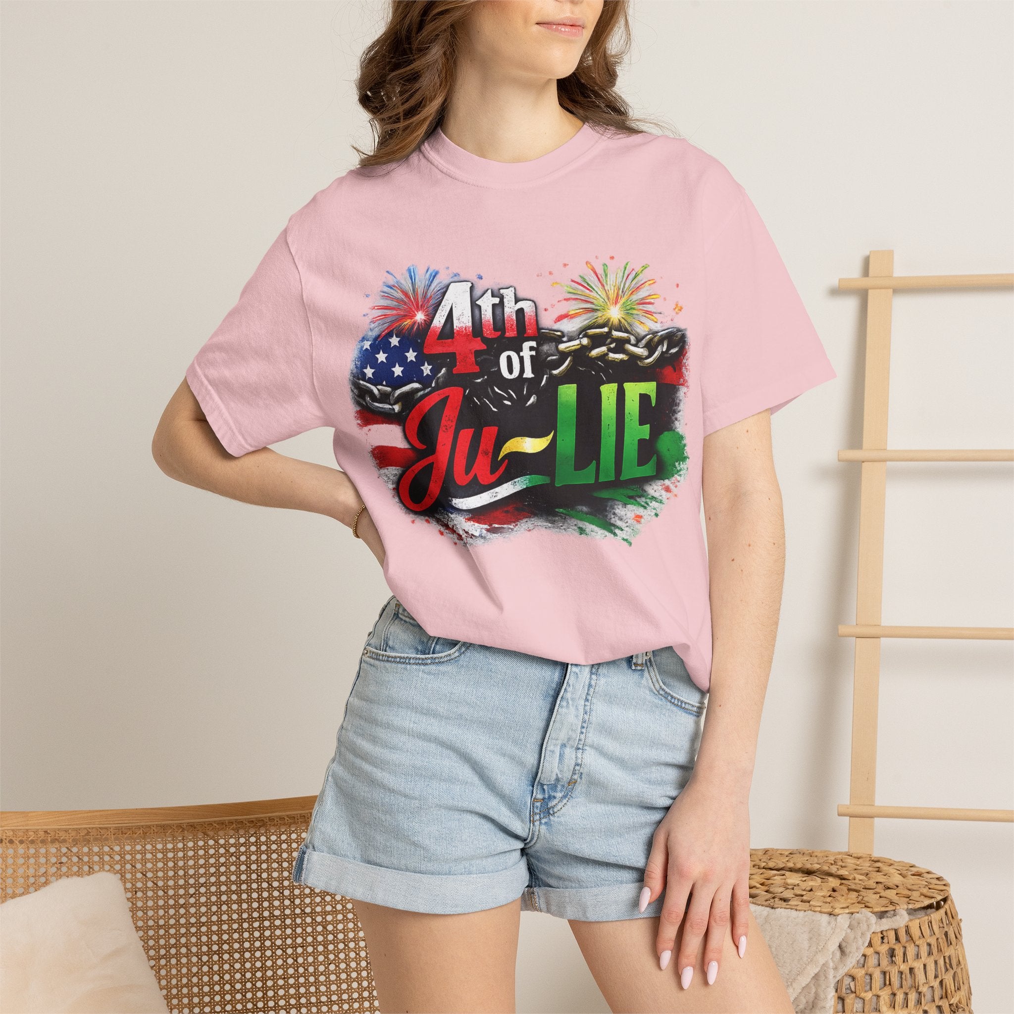 4th of Ju-LIE Graphic T-Shirt – Patriotic Fireworks Independence Day Tee