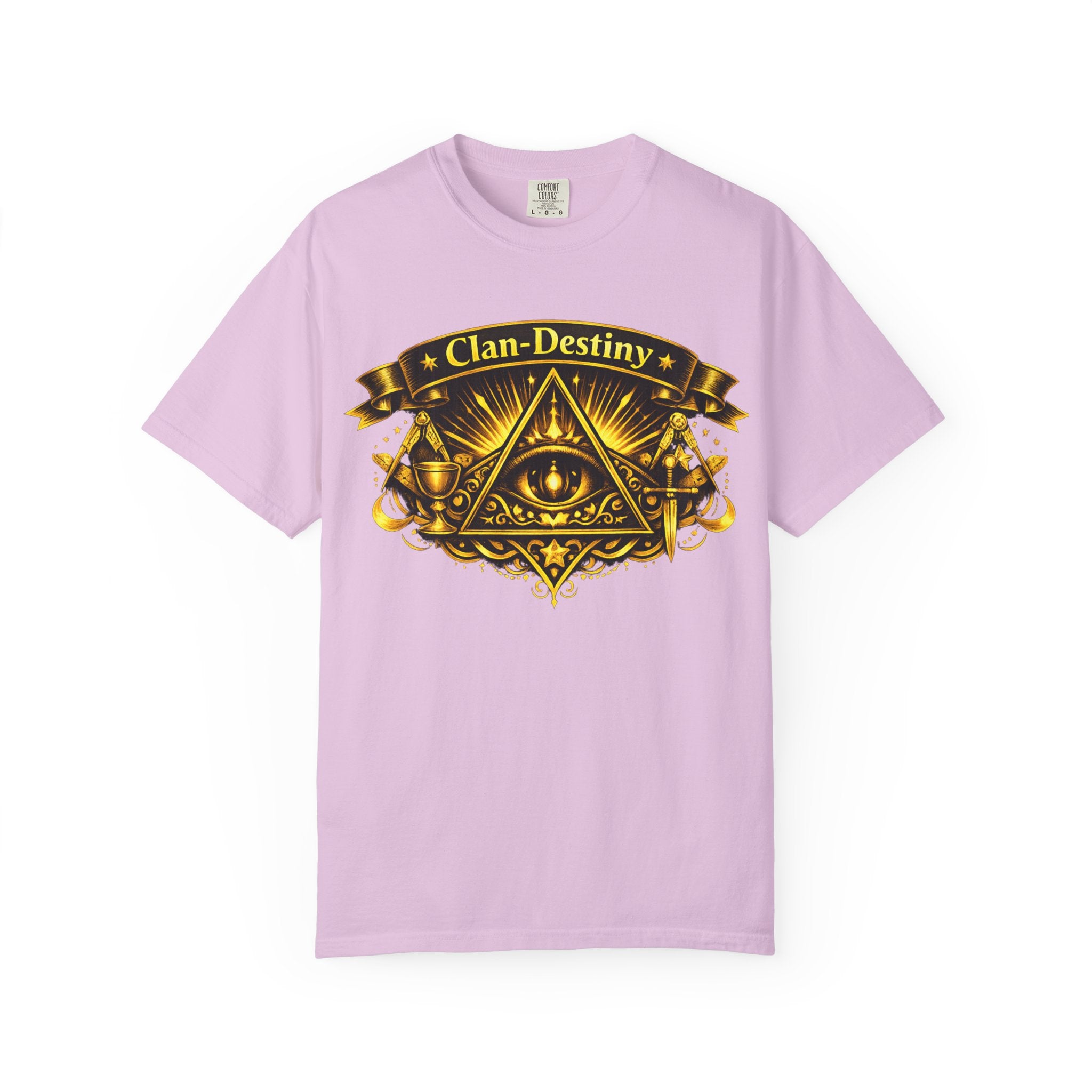 Mystic Eye T-Shirt — "Clan-Destiny" Gold Pyramid Graphic