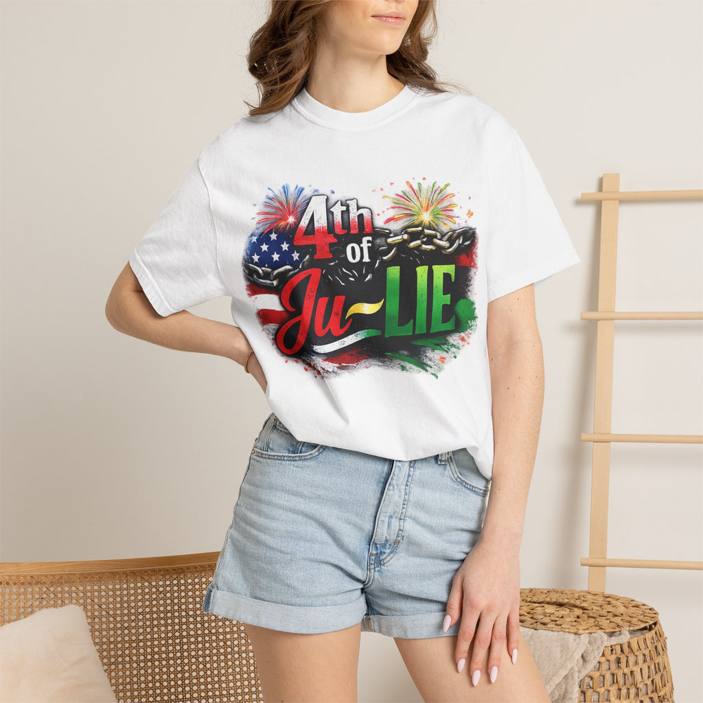 4th of Ju-LIE Graphic T-Shirt – Patriotic Fireworks Independence Day Tee
