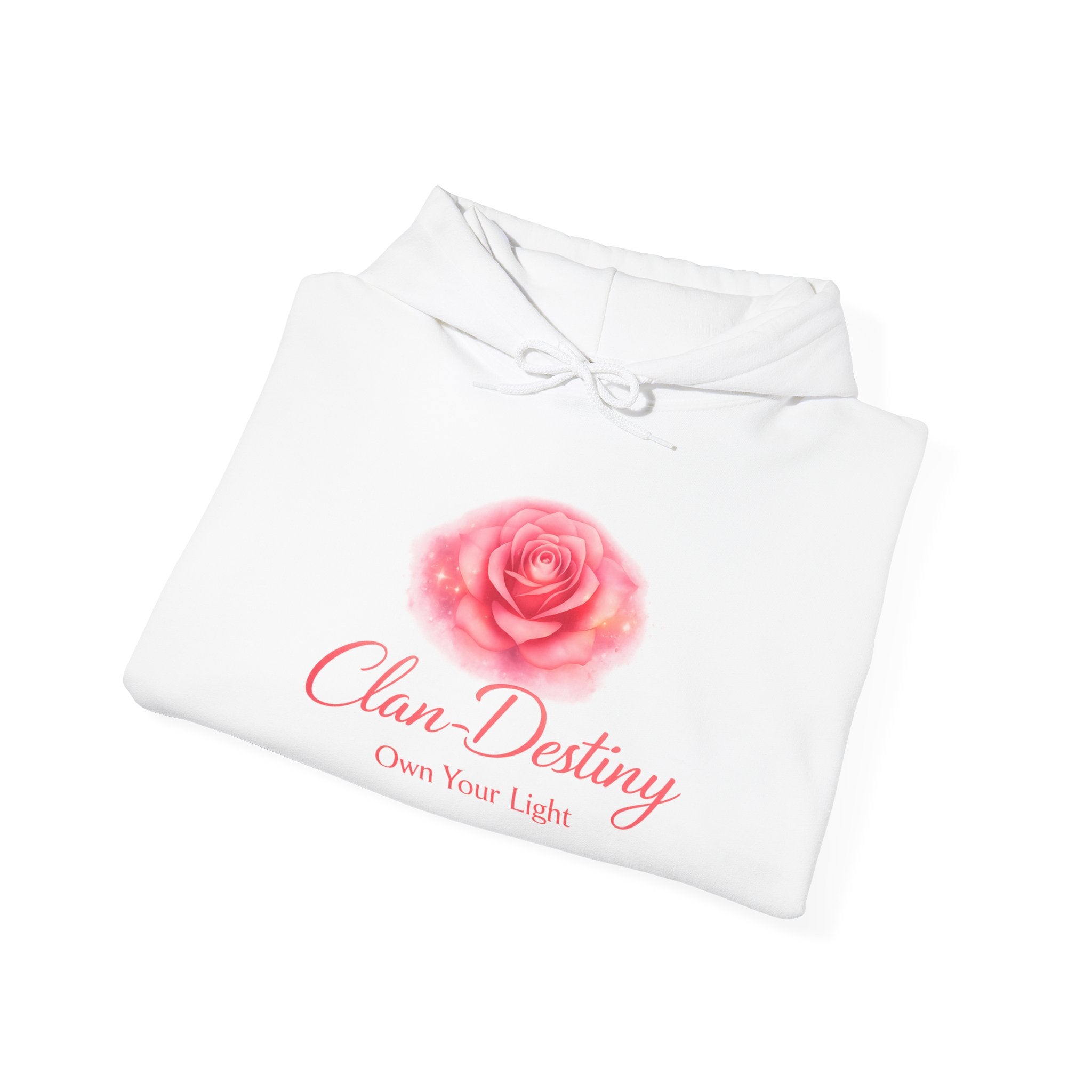 Clan Destiny Floral Rose Hoodie — "Own Your Light" Inspirational Pullover