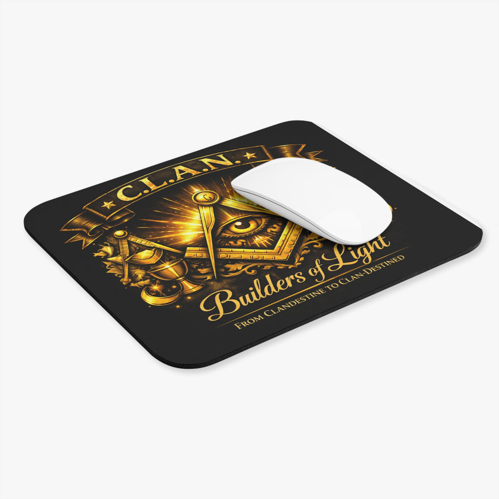 Embroidered Crescent Moon & Star Mouse Pad — Mystical Gothic Desk Mat