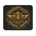 Gold Crest Emblem Mouse Pad — "Community • Legacy • Ascension • Nurture"
