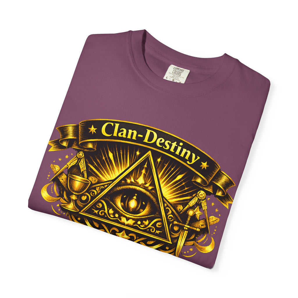 Mystic Eye T-Shirt — "Clan-Destiny" Gold Pyramid Graphic