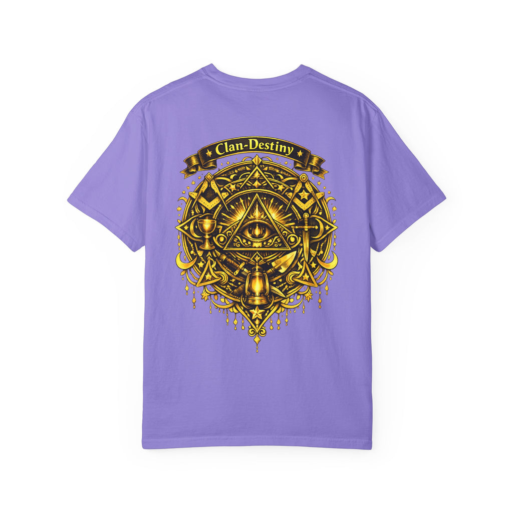 Mystic Eye T-Shirt — "Clan-Destiny" Gold Pyramid Graphic