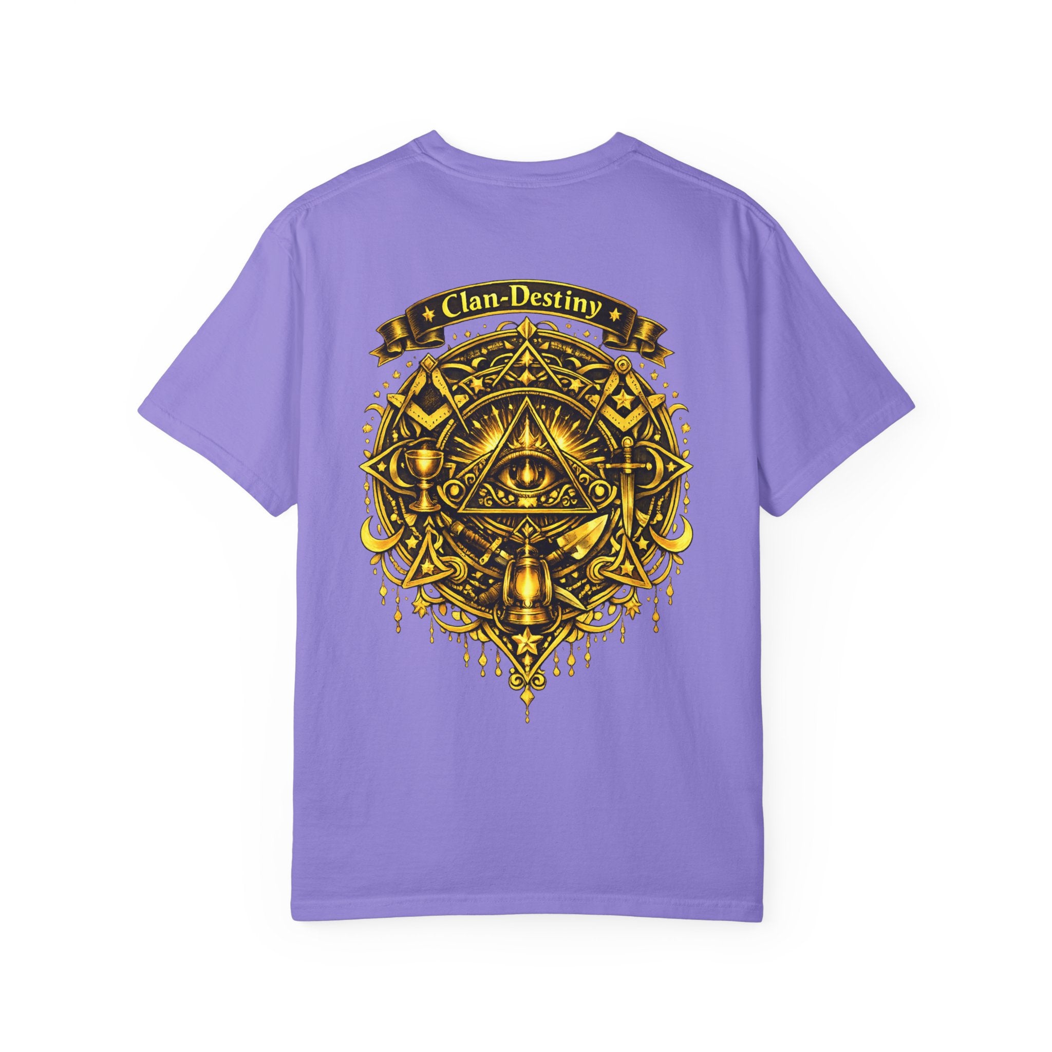 Mystic Eye T-Shirt — "Clan-Destiny" Gold Pyramid Graphic