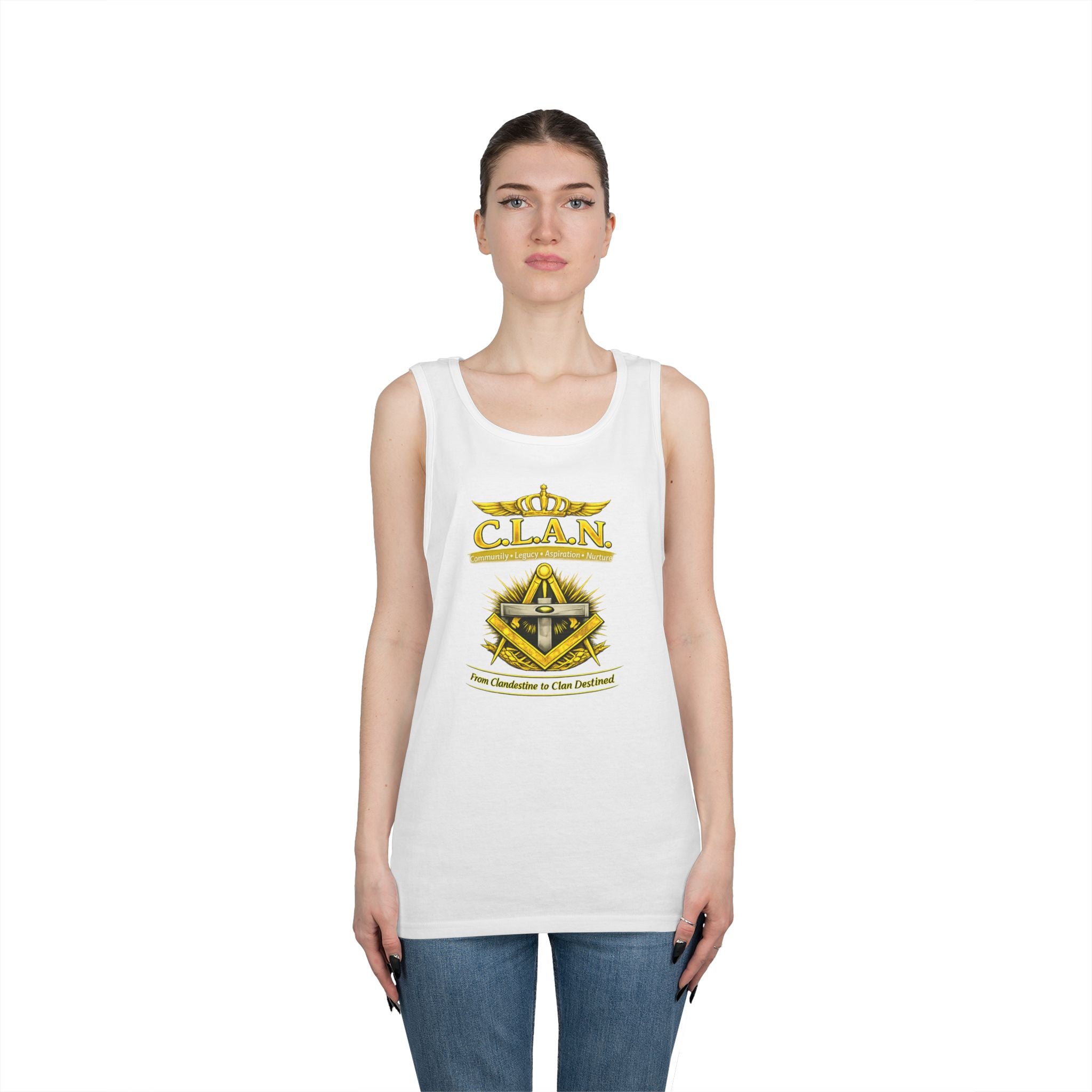 Clan Destiny Phoenix Tank Top — 'CLAN' Emblem Gaming Crest