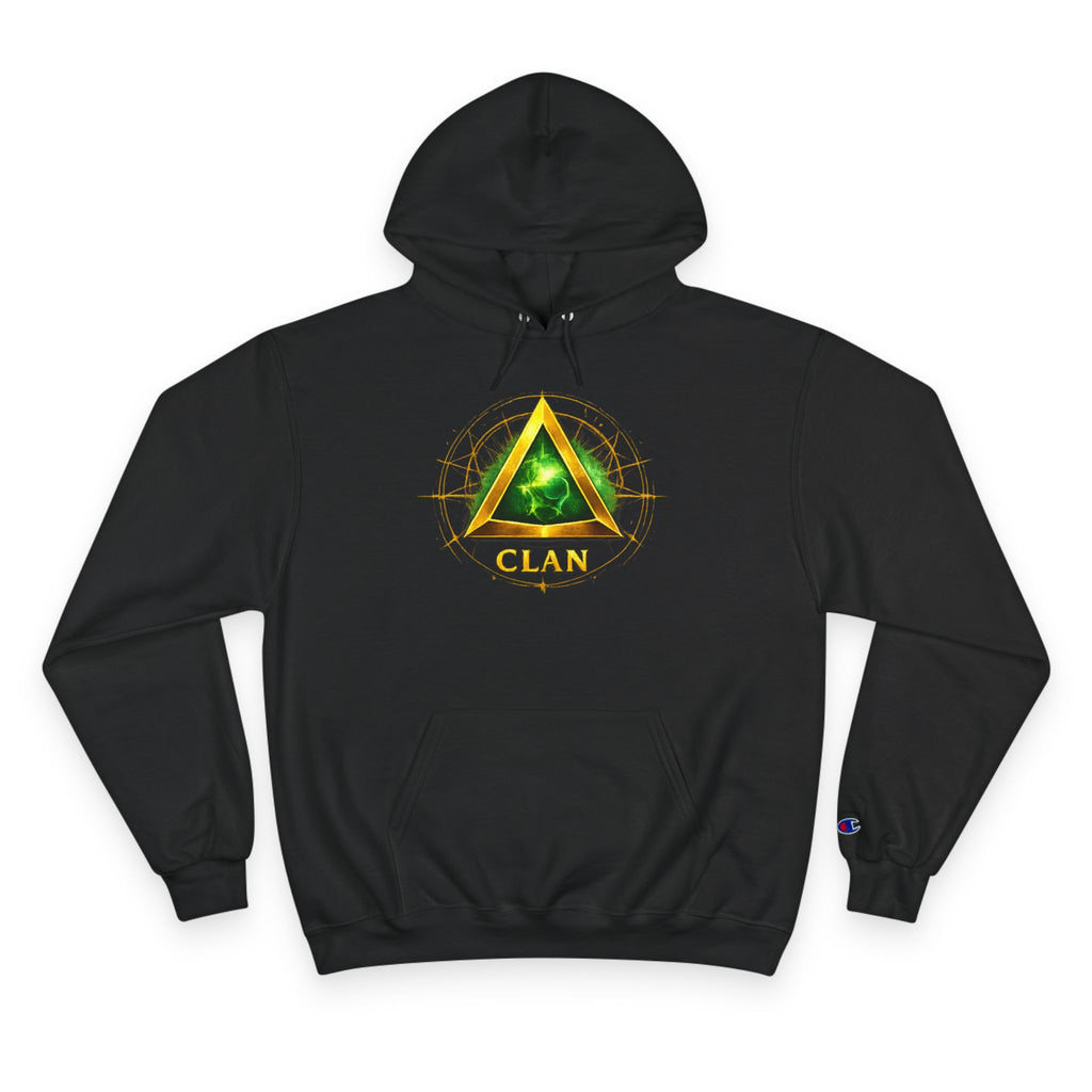 Champion Hoodie — 'Clan-Destined' Gold & Green Mystic Triangle Hooded Sweatshirt