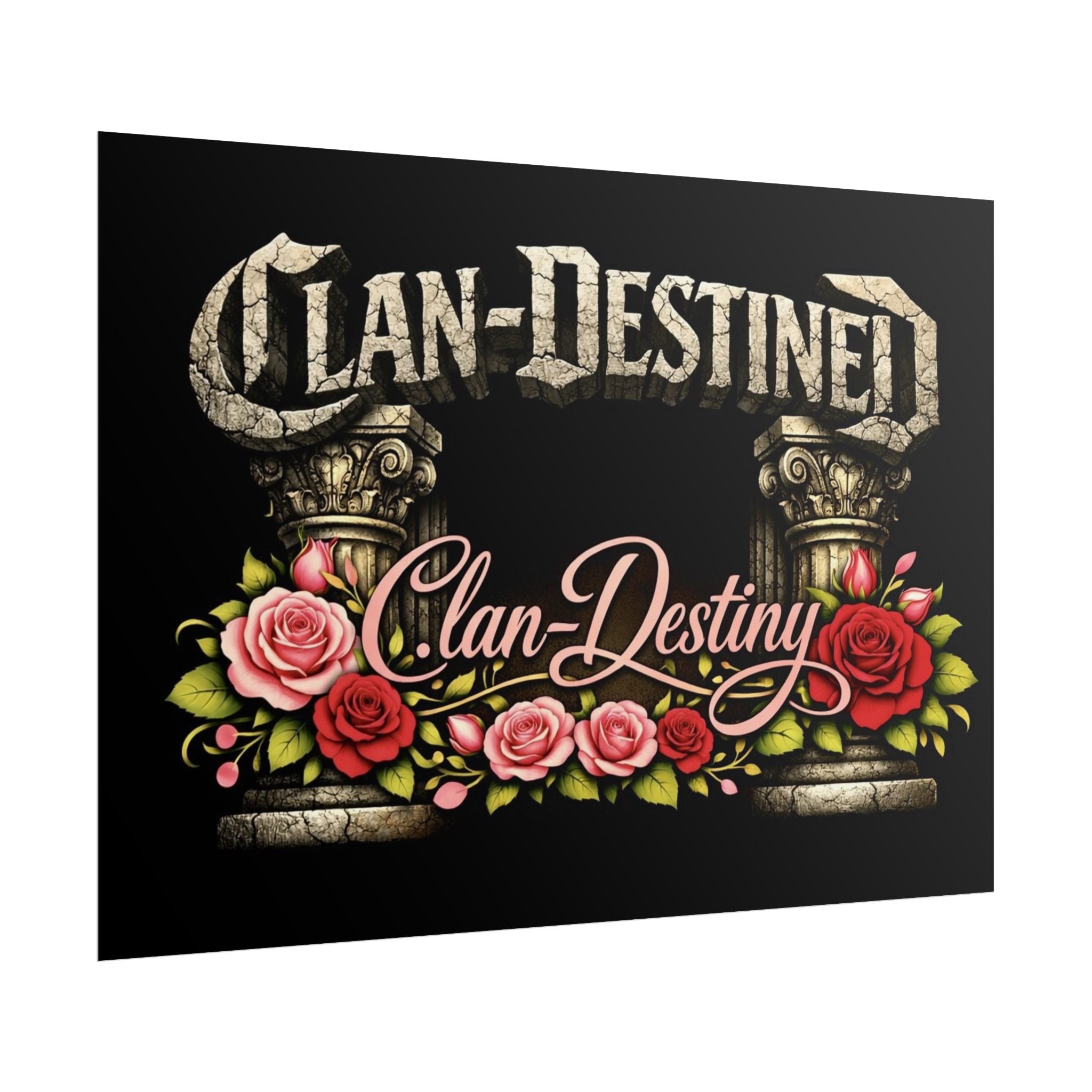 Clan-Destined Floral Poster — Rolled Decorative Wall Art