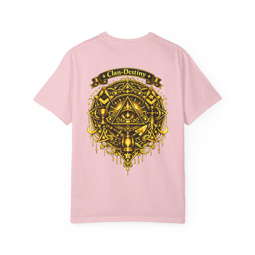Mystic Eye T-Shirt — "Clan-Destiny" Gold Pyramid Graphic