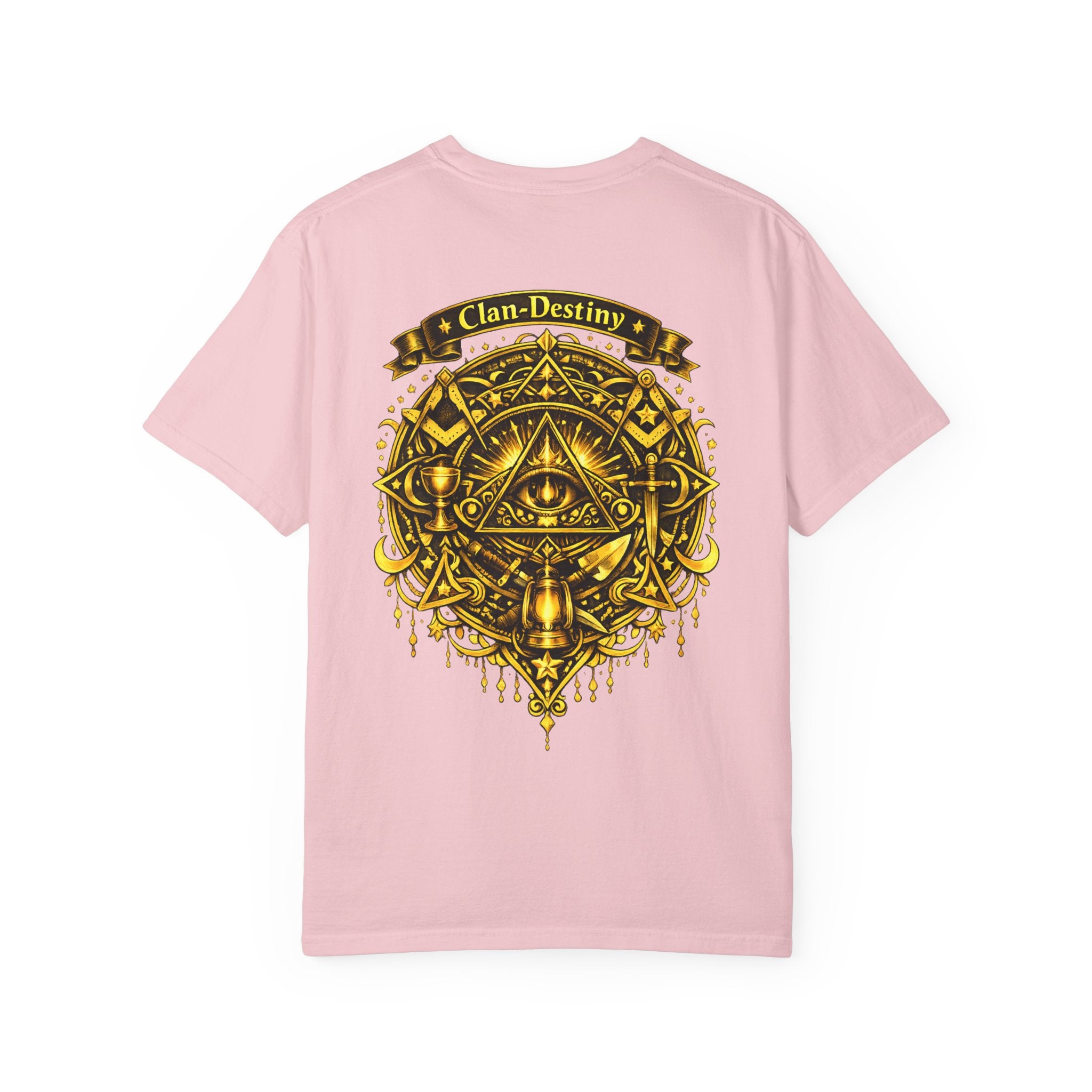 Mystic Eye T-Shirt — "Clan-Destiny" Gold Pyramid Graphic