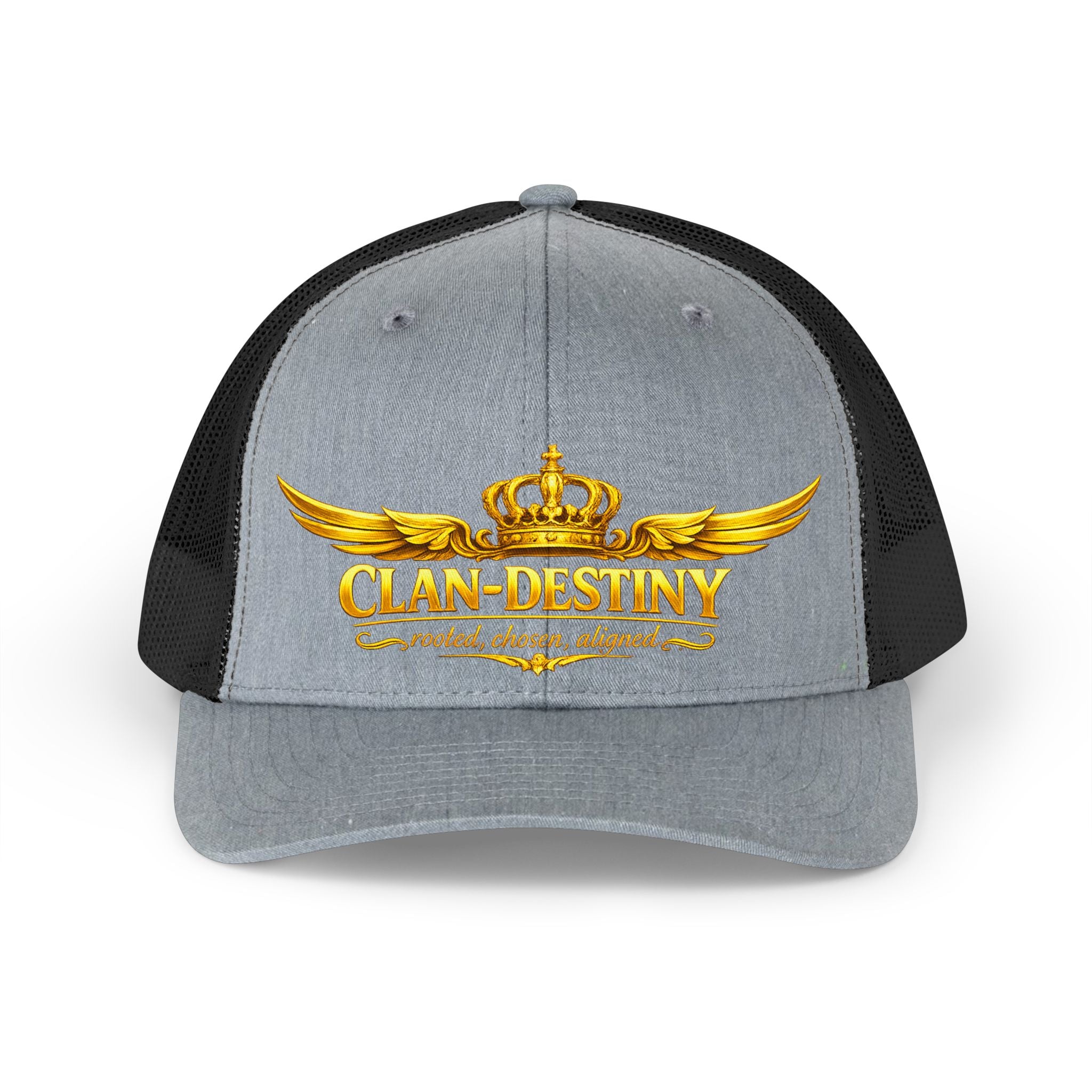 Vintage Trucker Hat — "Clan Destiny" Gold Crown Wing Logo
