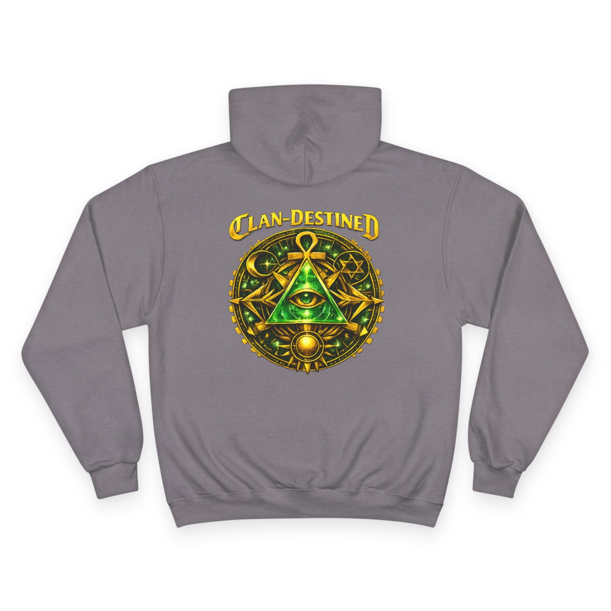 Champion Hoodie — 'Clan-Destined' Gold & Green Mystic Triangle Hooded Sweatshirt
