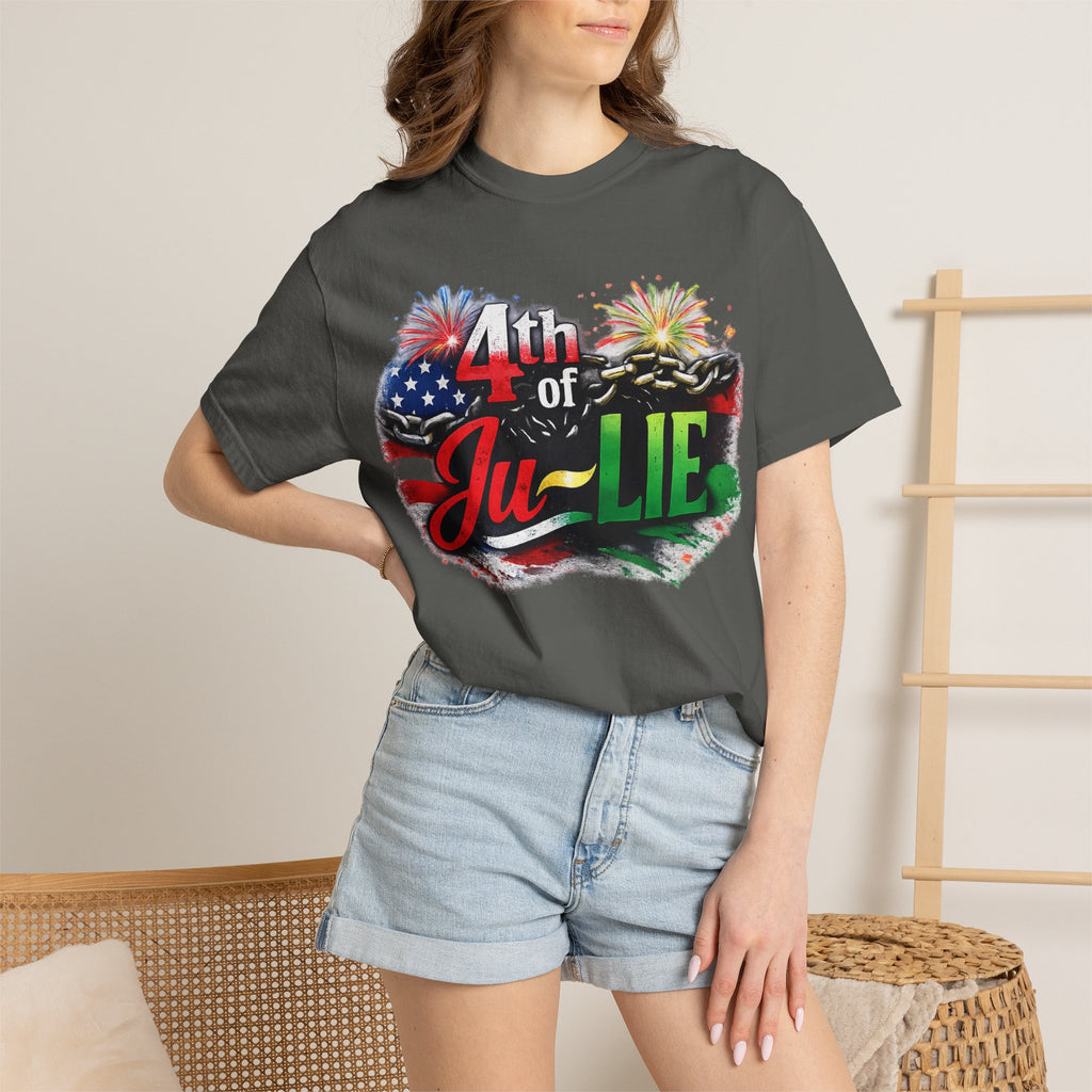 4th of Ju-LIE Graphic T-Shirt – Patriotic Fireworks Independence Day Tee