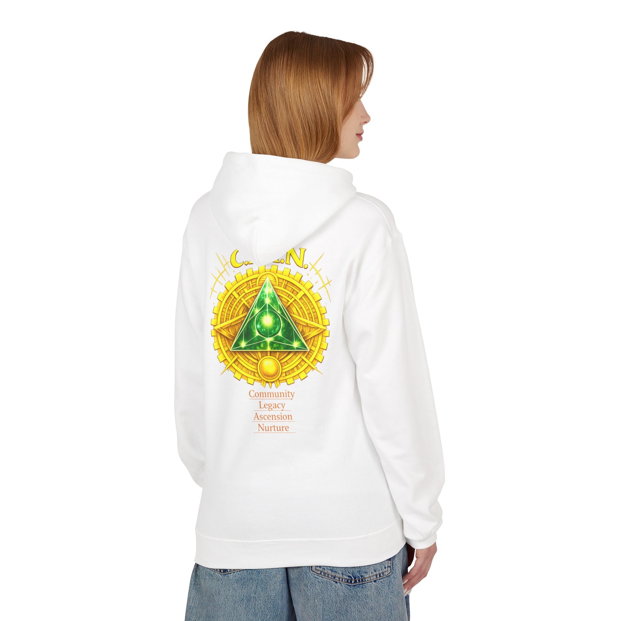 Clan Emblem Hoodie — Gold & Emerald Symbol Pullover