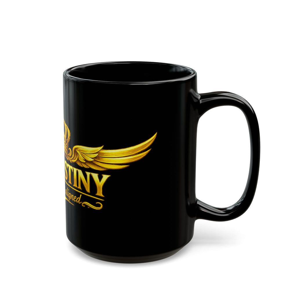 Black Mug — 'Plan-Destiny' Gold Crest Coffee Mug (11oz/15oz)