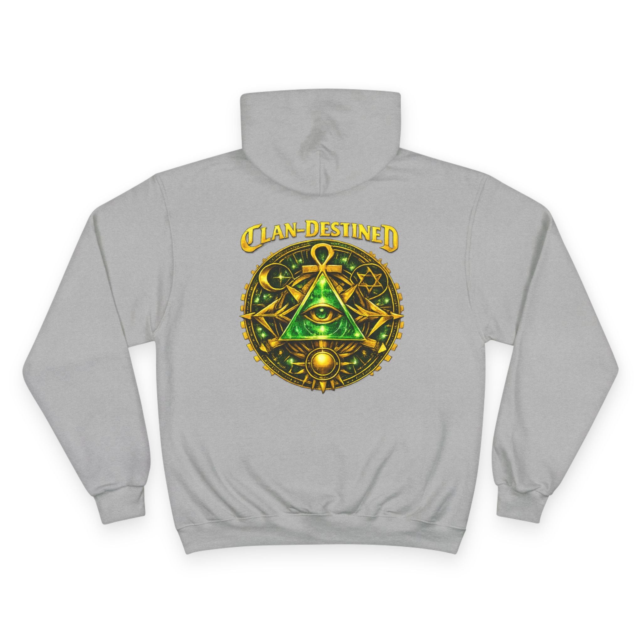 Champion Hoodie — 'Clan-Destined' Gold & Green Mystic Triangle Hooded Sweatshirt