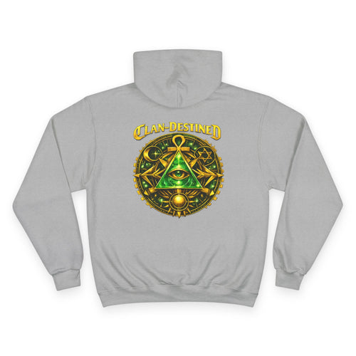 Champion Hoodie — 'Clan-Destined' Gold & Green Mystic Triangle Hooded Sweatshirt
