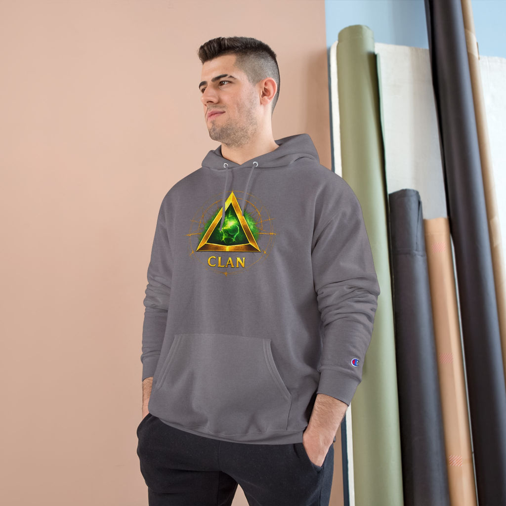 Champion Hoodie — 'Clan-Destined' Gold & Green Mystic Triangle Hooded Sweatshirt